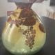 Ancien Vase En Verre &Eacute;maill&eacute; Jem (joseph Mure) D&eacute;cor Floral En Relief