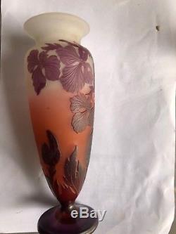 Ancien Vase Gallé, dégagé à L'acide, art déco