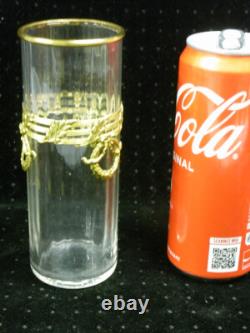 Ancien Vase Rouleau Cristal Monture Bronze Verre
