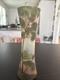Ancien Vase Style Legras Verre Givr&eacute; &Eacute;maill&eacute; D&eacute;cor Paysage Lacustre