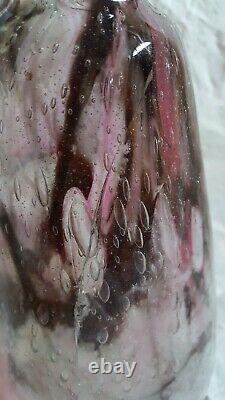 Ancien Vase signé SCHNEIDER pâte de verre design art-déco 32cm gallé accidenté