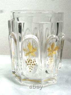 Ancien Verre Gobelet Cristal Taille Raisin Vigne XIX Charles X