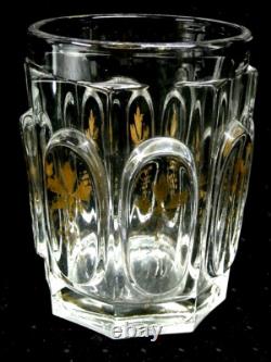 Ancien Verre Gobelet Cristal Taille Raisin Vigne XIX Charles X