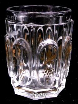 Ancien Verre Gobelet Cristal Taille Raisin Vigne XIX Charles X