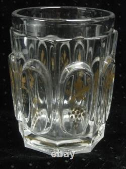 Ancien Verre Gobelet Cristal Taille Raisin Vigne XIX Charles X