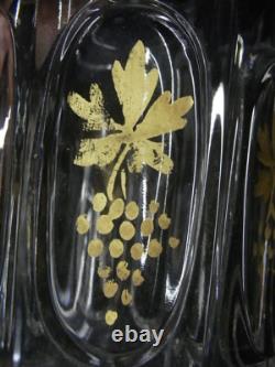 Ancien Verre Gobelet Cristal Taille Raisin Vigne XIX Charles X