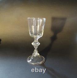 Ancien Verre a Jambe Bourguignon XVIII verre soufflé 13.5 cm-Old Blown Glass 18t