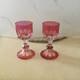 Ancien Verres Overlay En Cristal Rose Baccarat. Saint Louis XIX &Eacute;me