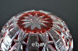 Ancien XXL Coupe Saladier Cristal Couleur Rouge Taille Diamant Art Deco St Louis