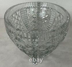 Ancien art déco 1930 coupe à fruit en cristal de Bohème Libochovice
