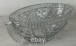 Ancien art déco 1930 coupe à fruit en cristal de Bohème Libochovice