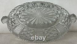 Ancien art déco 1930 coupe à fruit en cristal de Bohème Libochovice
