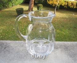 Ancien beau pichet ou broc à eau pot en cristal de Baccarat modèle Excelsior