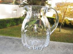 Ancien beau pichet ou broc à eau pot en cristal de Baccarat modèle Excelsior