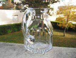 Ancien beau pichet ou broc à eau pot en cristal de Baccarat modèle Excelsior