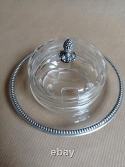 Ancien beurrier cristal argent, Pot à caviar