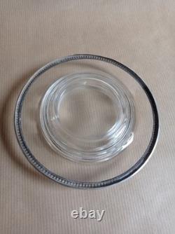 Ancien beurrier cristal argent, Pot à caviar