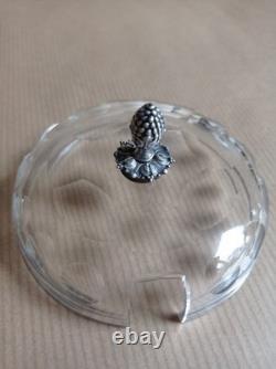 Ancien beurrier cristal argent, Pot à caviar