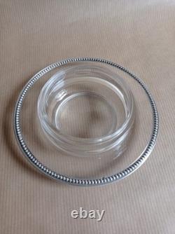 Ancien beurrier cristal argent, Pot à caviar