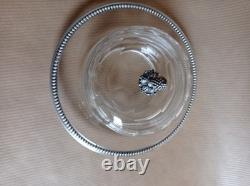 Ancien beurrier cristal argent, Pot à caviar