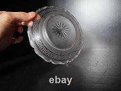 Ancien beurrier cristal dépolie et argent motif grec monture en argent Baccarat