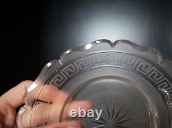 Ancien beurrier cristal dépolie et argent motif grec monture en argent Baccarat