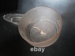 Ancien beurrier cristal dépolie et argent motif grec monture en argent Baccarat