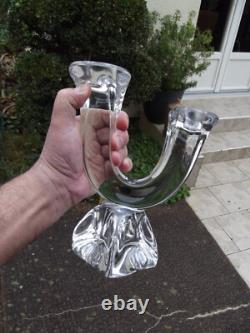 Ancien bougeoir Daum en cristal des années 1950