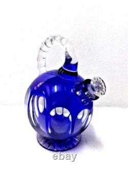 Ancien carafon à liqueur avec anse en cristal de Saint Louis