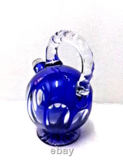 Ancien carafon à liqueur avec anse en cristal de Saint Louis