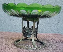Ancien centre de table fer forgé et cristal Baccarat Saint Louis