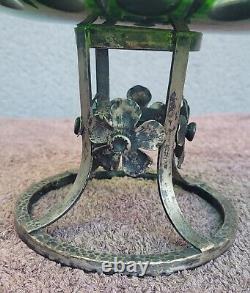Ancien centre de table fer forgé et cristal Baccarat Saint Louis