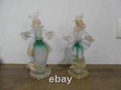Ancien couple de danseur en verre Barovier & Toso Murano personnage figurine
