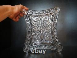 Ancien dessous de plat garde nappe cristal pressé moullé Baccarat diamant