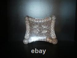 Ancien dessous de plat garde nappe cristal pressé moullé Baccarat diamant