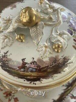 Ancien drageoir bouillon en faience Samson Veuve Perrin XIX siècle