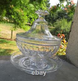 Ancien drageoir en cristal taillé de style baccarat