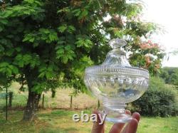 Ancien drageoir en cristal taillé de style baccarat