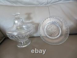 Ancien drageoir en cristal taillé de style baccarat