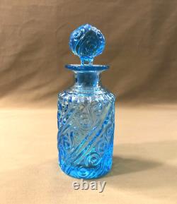 Ancien flacon à parfum ART DECO en cristal bleu 20 cm Baccarat Nancy Portieux