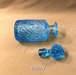 Ancien flacon à parfum ART DECO en cristal bleu 20 cm Baccarat Nancy Portieux