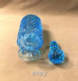 Ancien flacon à parfum ART DECO en cristal bleu 20 cm Baccarat Nancy Portieux