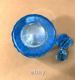 Ancien flacon à parfum ART DECO en cristal bleu 20 cm Baccarat Nancy Portieux
