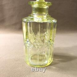 Ancien flacon à parfum en ouraline / cristal jaune VAL SAINT LAMBERT 18,5 cm