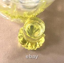 Ancien flacon à parfum en ouraline / cristal jaune VAL SAINT LAMBERT 18,5 cm