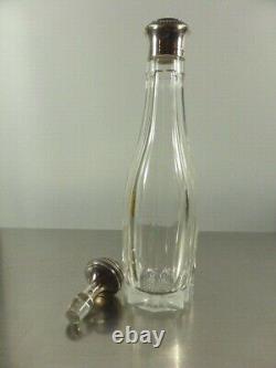 Ancien flacon cristal et argent, poinçon minerve