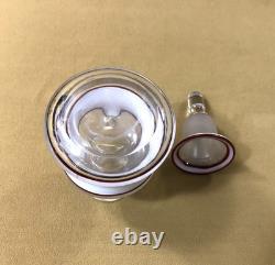 Ancien flacon en cristal émaillé XIXème Carafe de nuit / chevet Eau de mélisse
