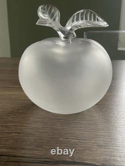 Ancien flacon grande pomme en cristal signé Lalique France