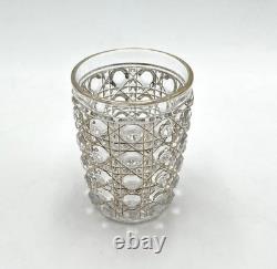 Ancien gobelet cristal signé BACCARAT modèle DIAMANTS PIERRERIES à filets dorés