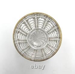 Ancien gobelet cristal signé BACCARAT modèle DIAMANTS PIERRERIES à filets dorés
